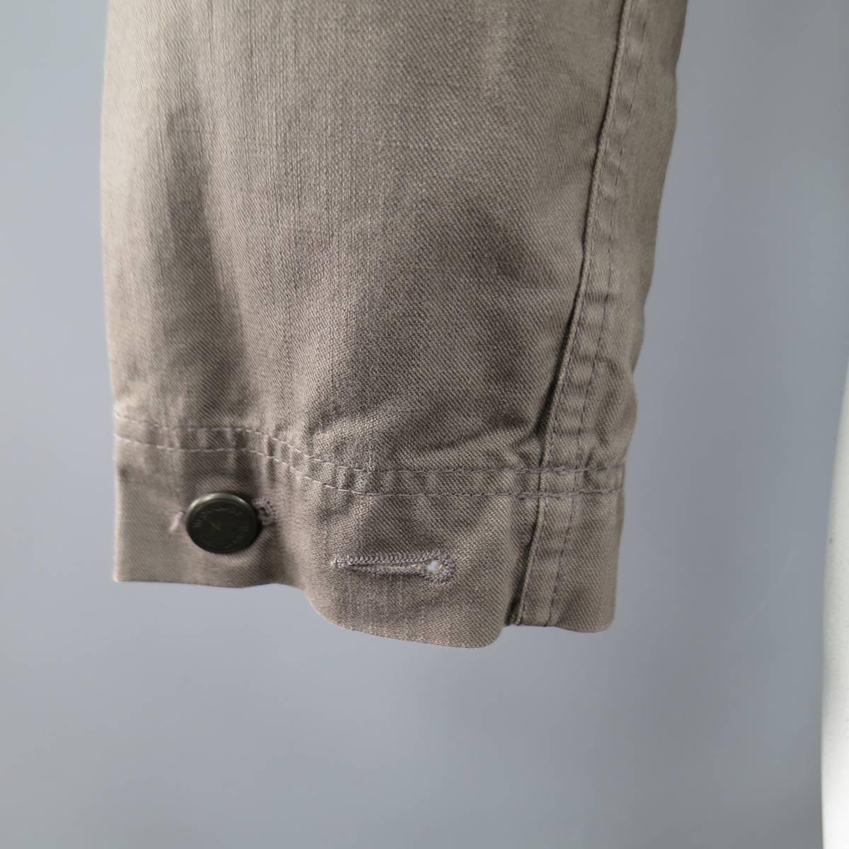 Yves Saint Laurent 40 Taupe Cotton Denim Cropped Trucker Jacket 4