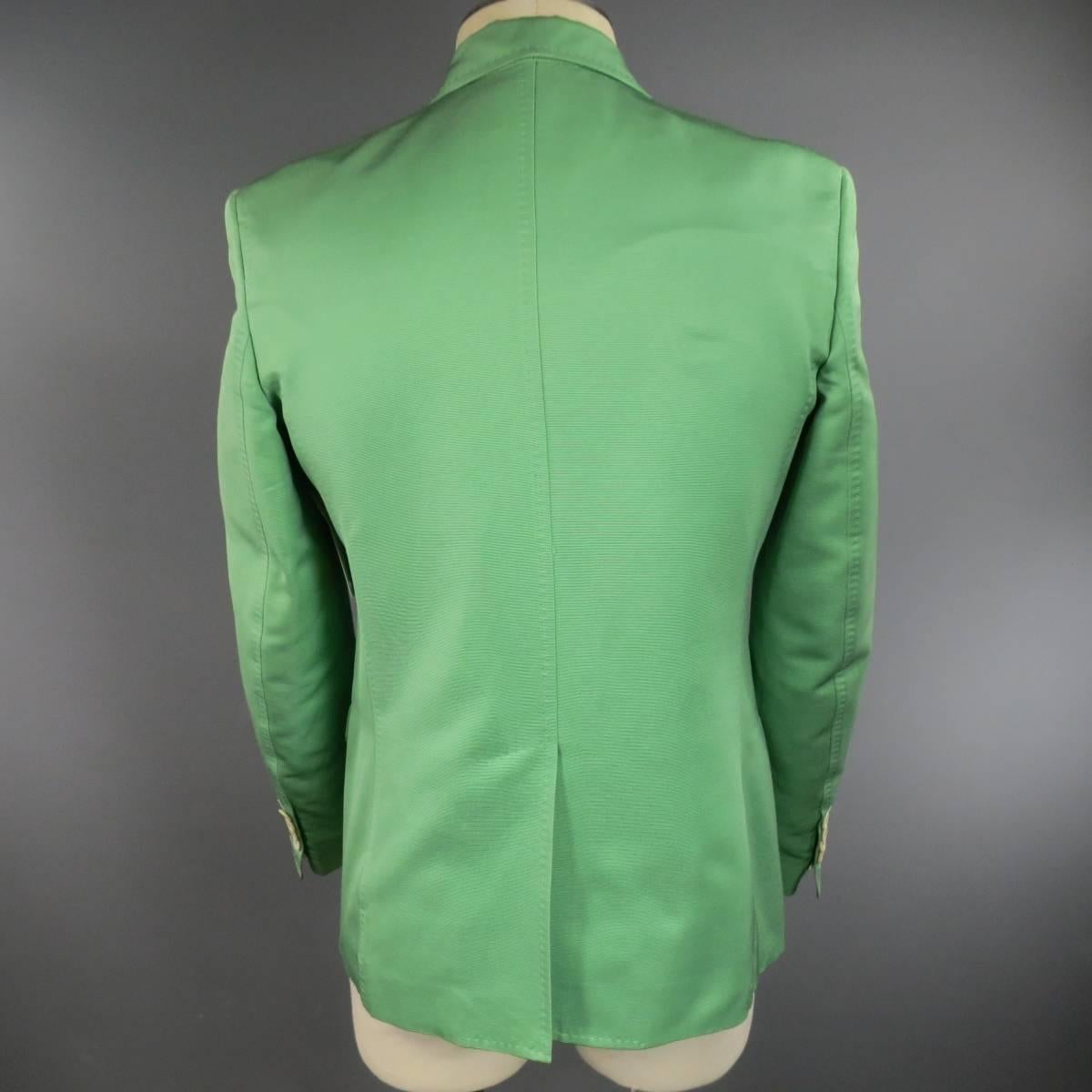 DSQUARED2 40 Regular Men's Light Green Cotton / Silk Faille Sport Coat In Excellent Condition In San Francisco, CA