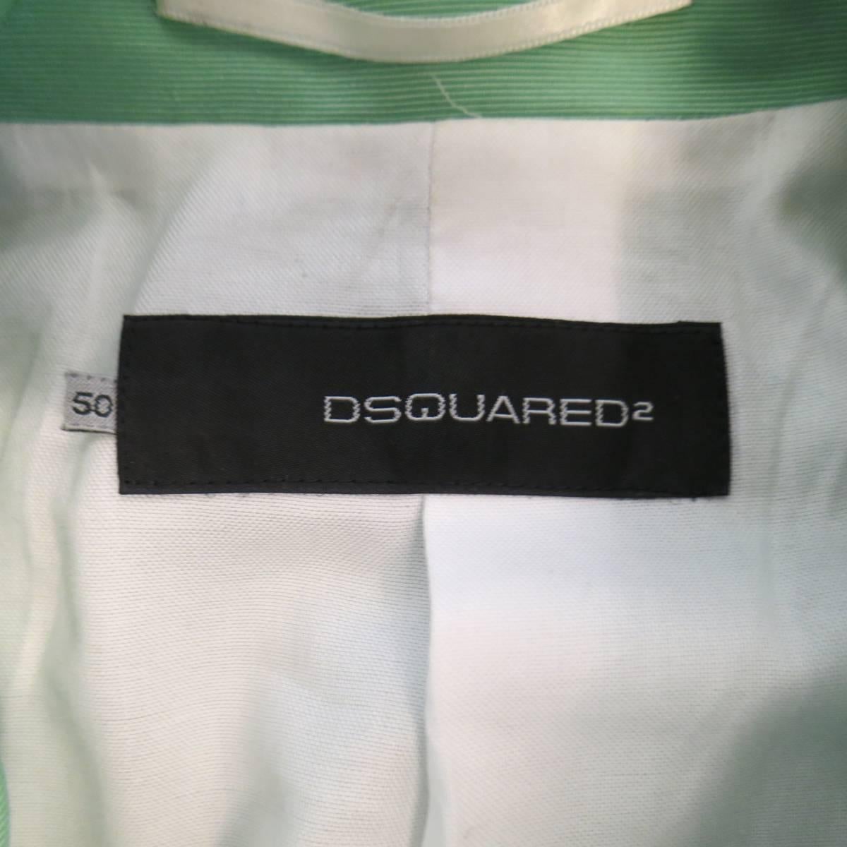 DSQUARED2 40 Regular Men's Light Green Cotton / Silk Faille Sport Coat 1
