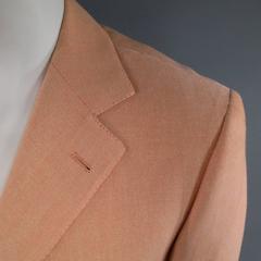 BORRELLI 44 Men's Peach Orange Cotton / Silk Patch Pocket Sport Coat