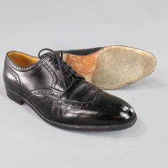 John Lobb Darby Men's Black Leather Wingtip Lace Up, Size 10.5