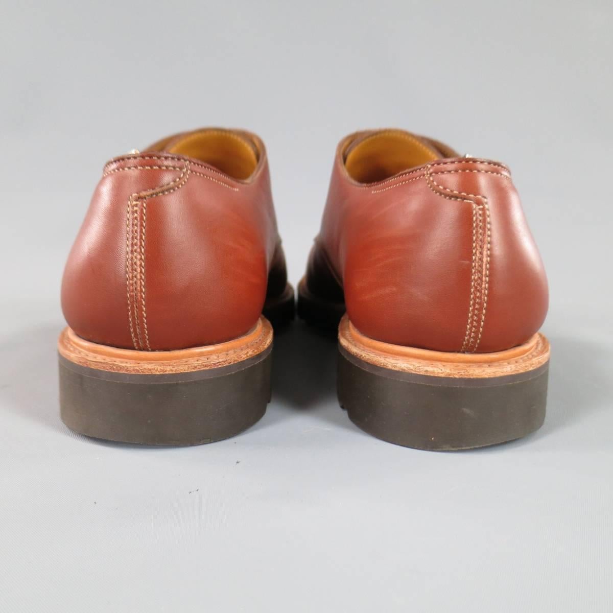 JOHN LOBB -WILLIAM II- size 10 Men's Brick Leather Double Monk Strap Sole Loafer 3