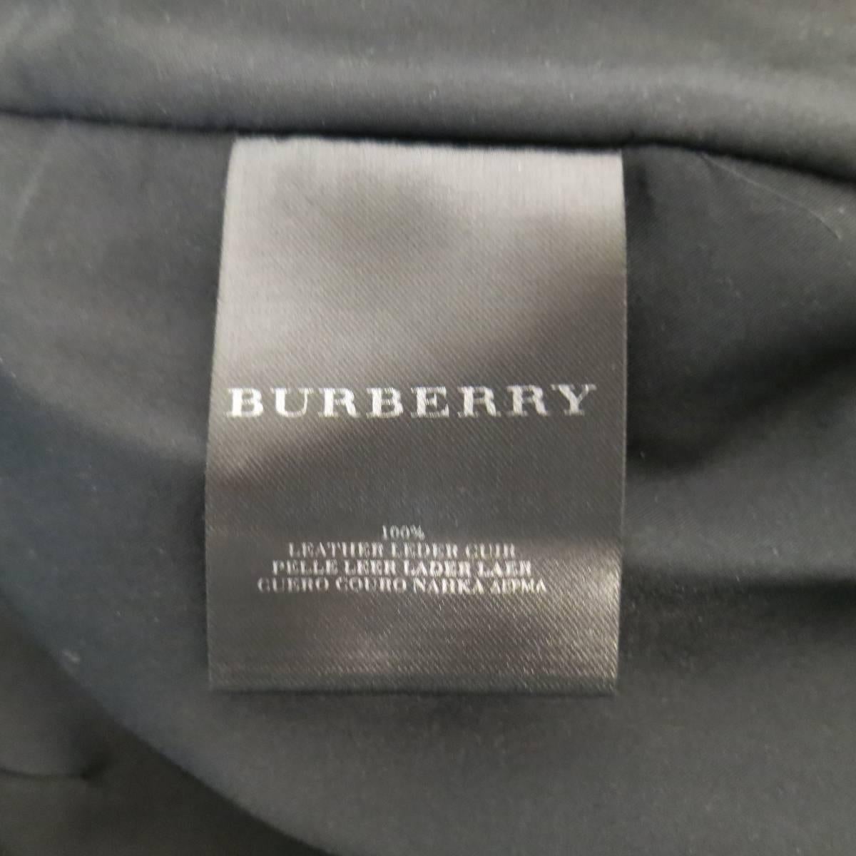 BURBERRY PRORSUM Leather Pants - Size 31 Distressd Black Quilted Motorcycle 3