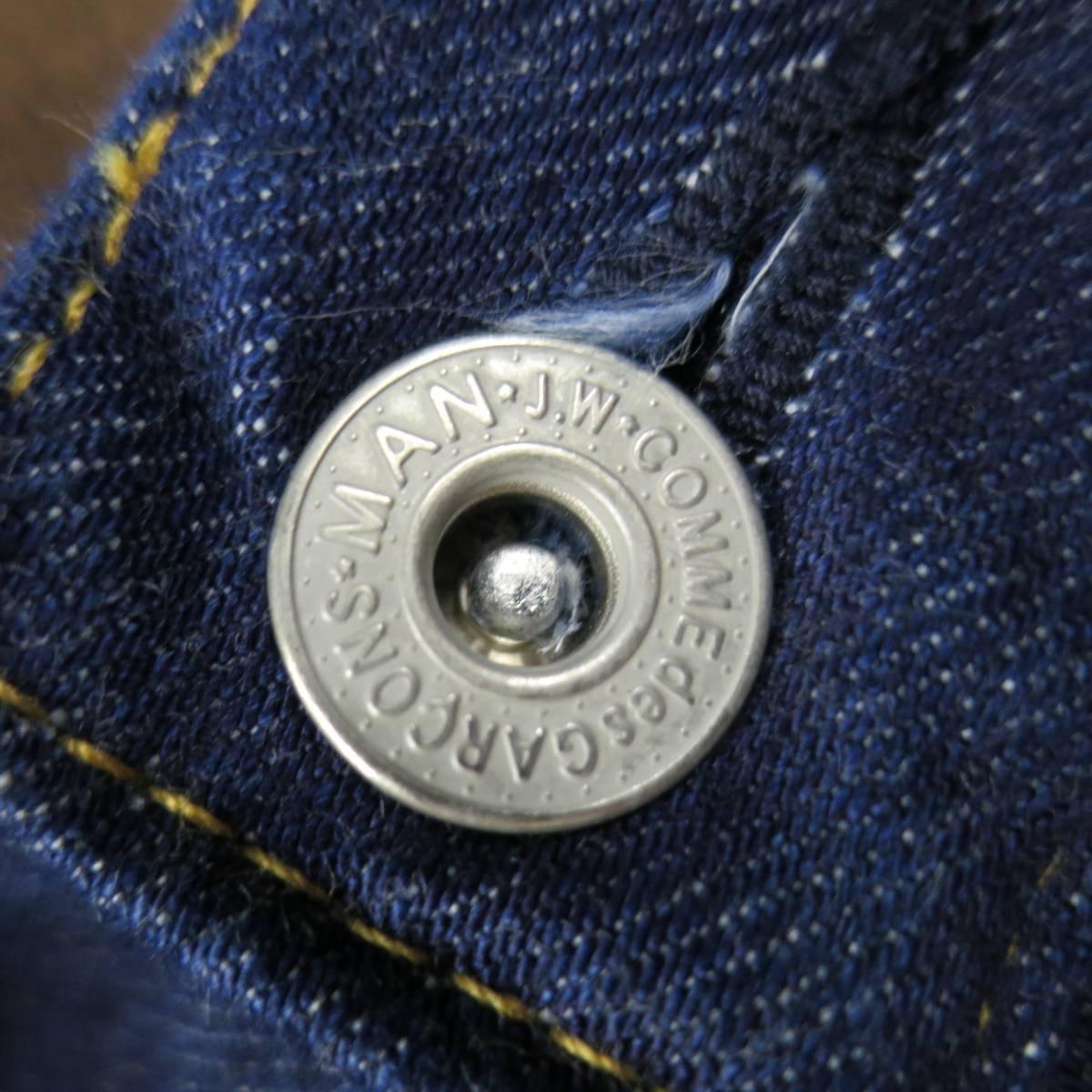 Blue Junya Watanabe Men's Indigo Denim Brown Suede Panel Pocket Jeans 201, Size M 