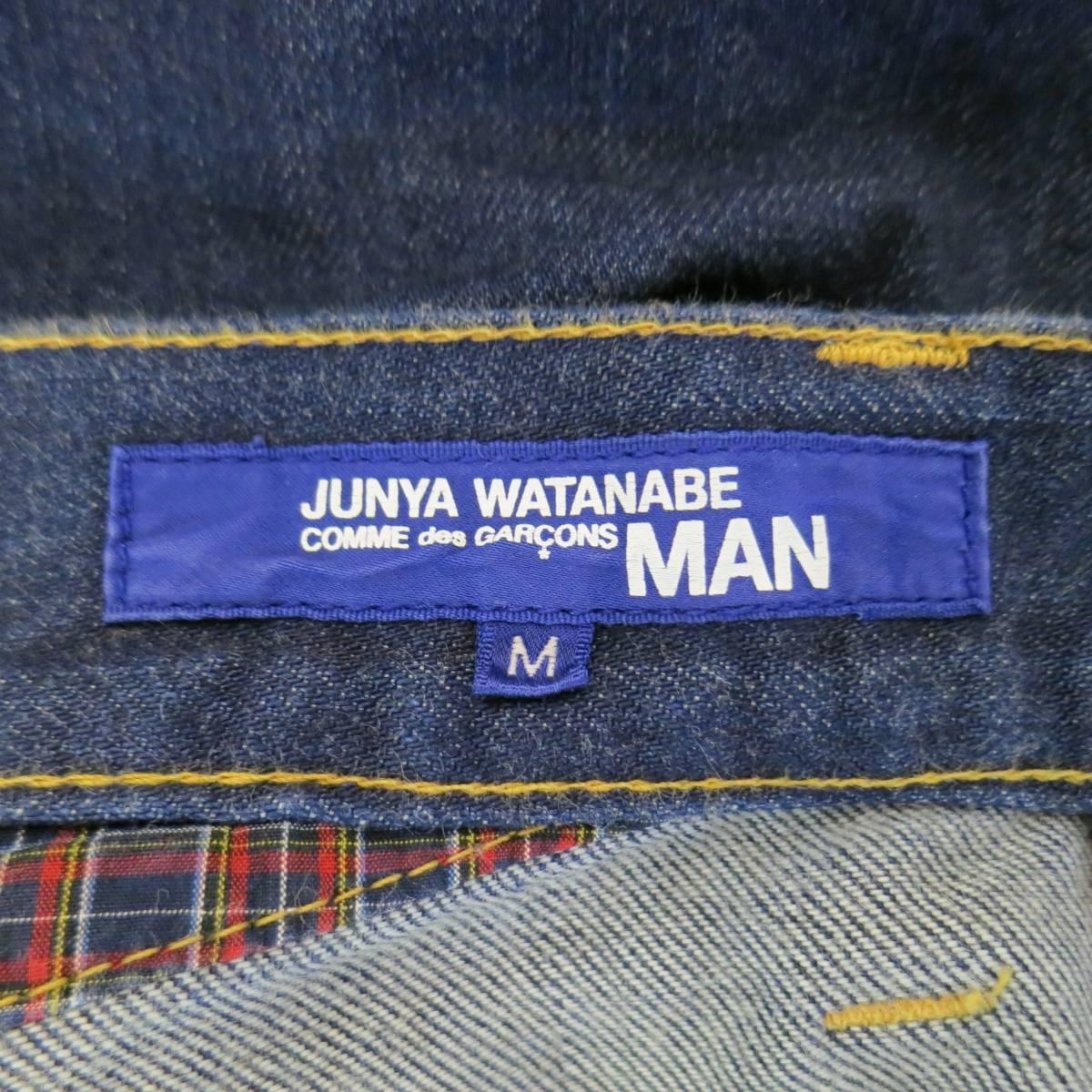 Junya Watanabe Men's Indigo Denim Brown Suede Panel Pocket Jeans 201, Size M  3