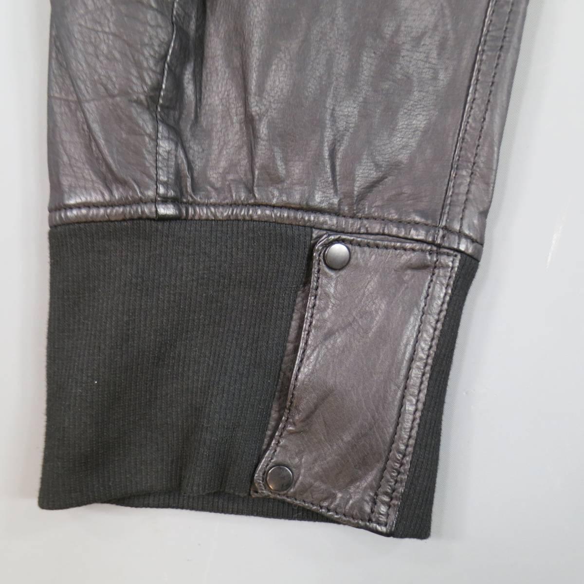 L.G.B Size 33 Men's Black Leather Cropped Drop Crotch Pants In Good Condition In San Francisco, CA