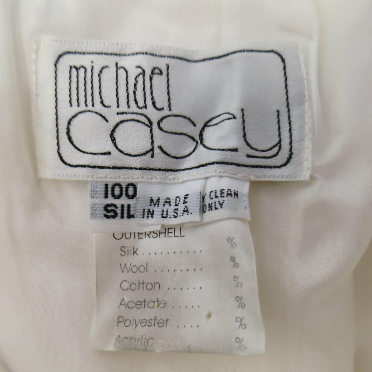 MICHAEL CASEY Cream & Gold Grecian Gown - Size 6  4