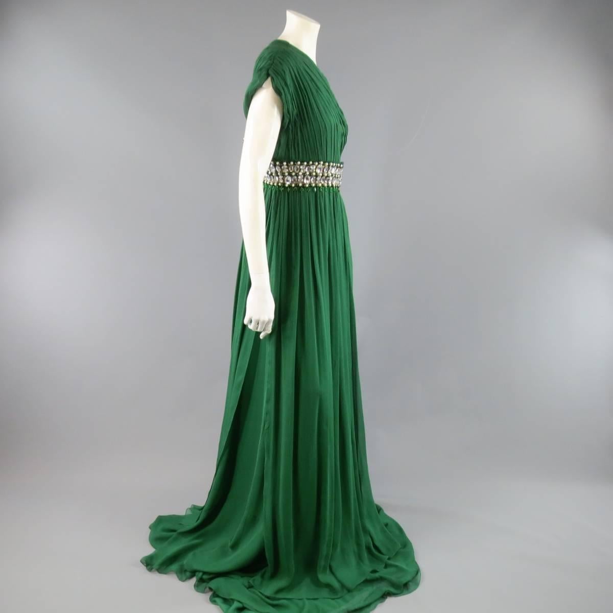 emerald silk gown