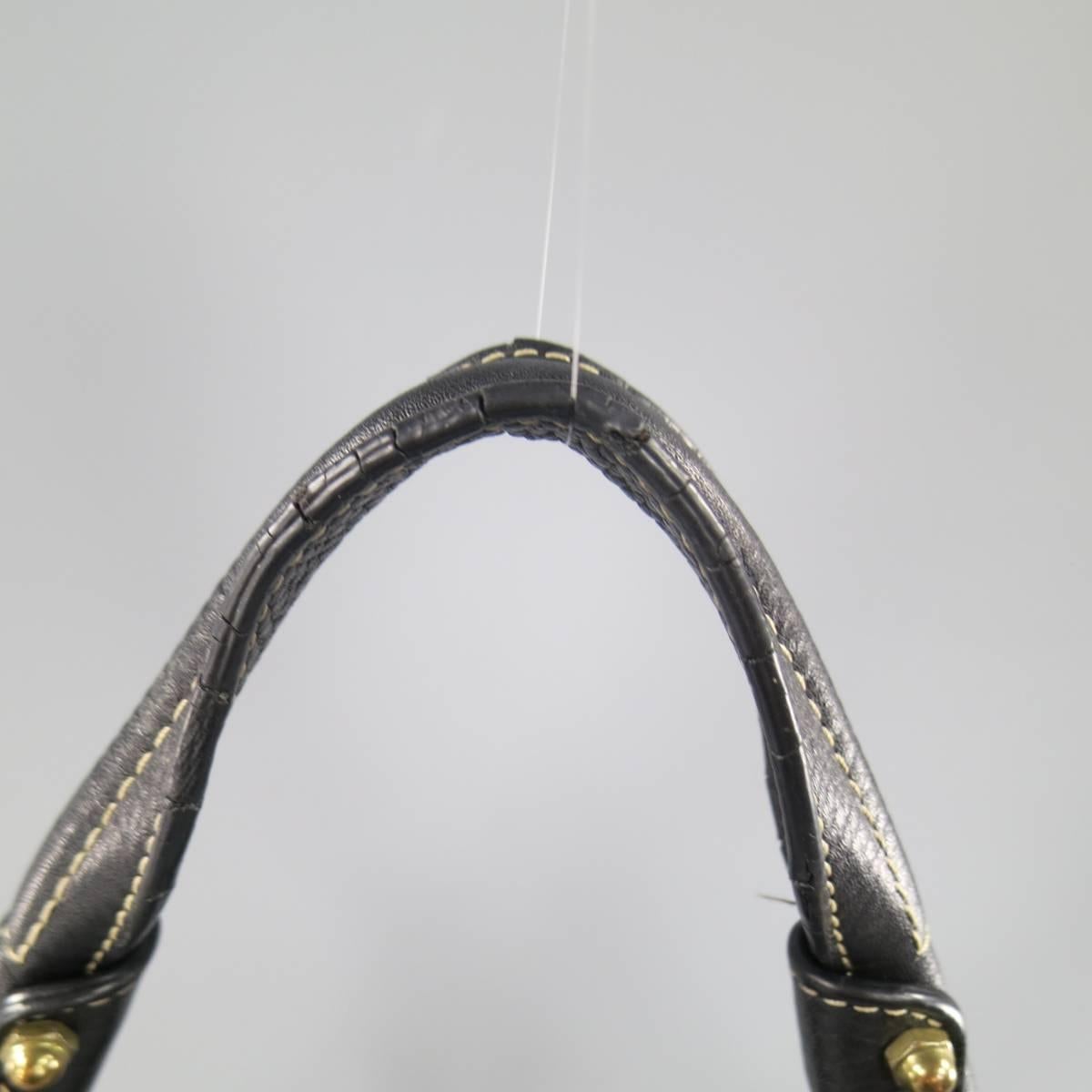 BOTTEGA VENETA Black Leather Gold Grommet Hoop Hobo Bag 1