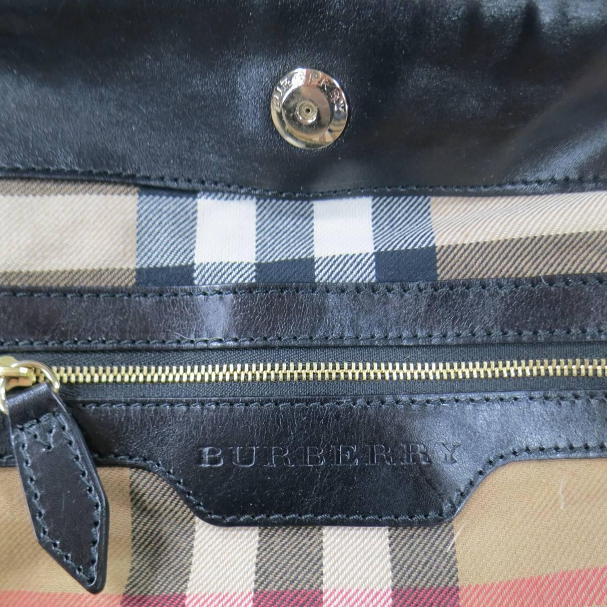 BURBERRY Black Leather Double Belted Gold Buckle Shoulder Bag 3