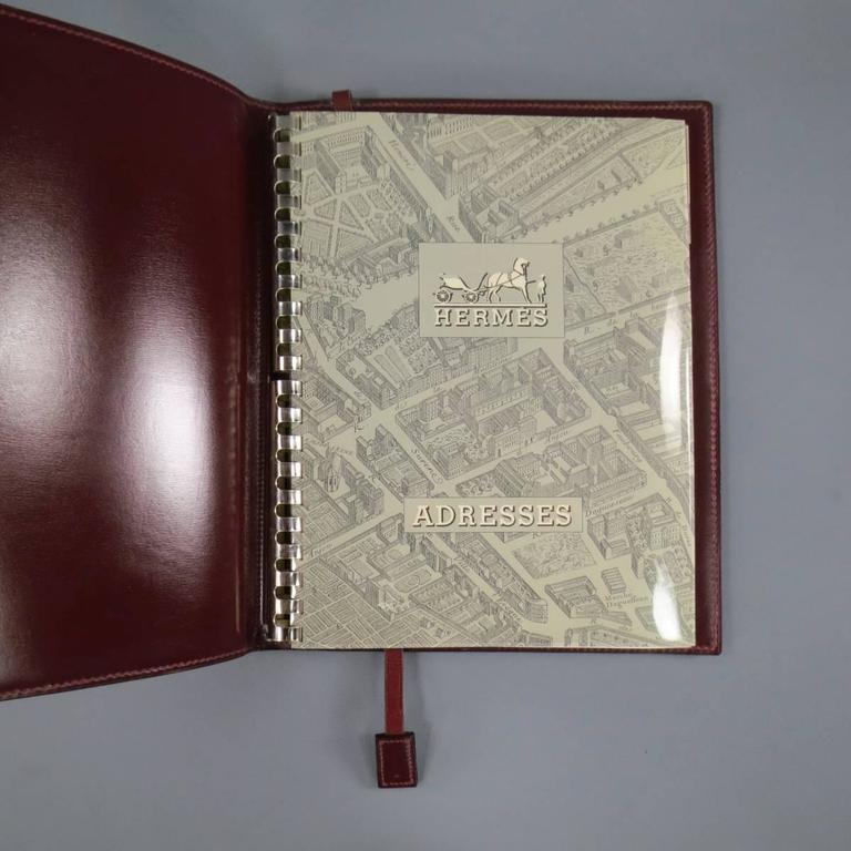 Hermes Vintage Burgundy Leather Address Book For Sale at 1stdibs
