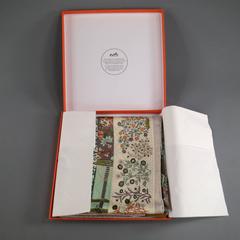 HERMES Taupe "Pique Fleuri de Provence" Scarf with Box