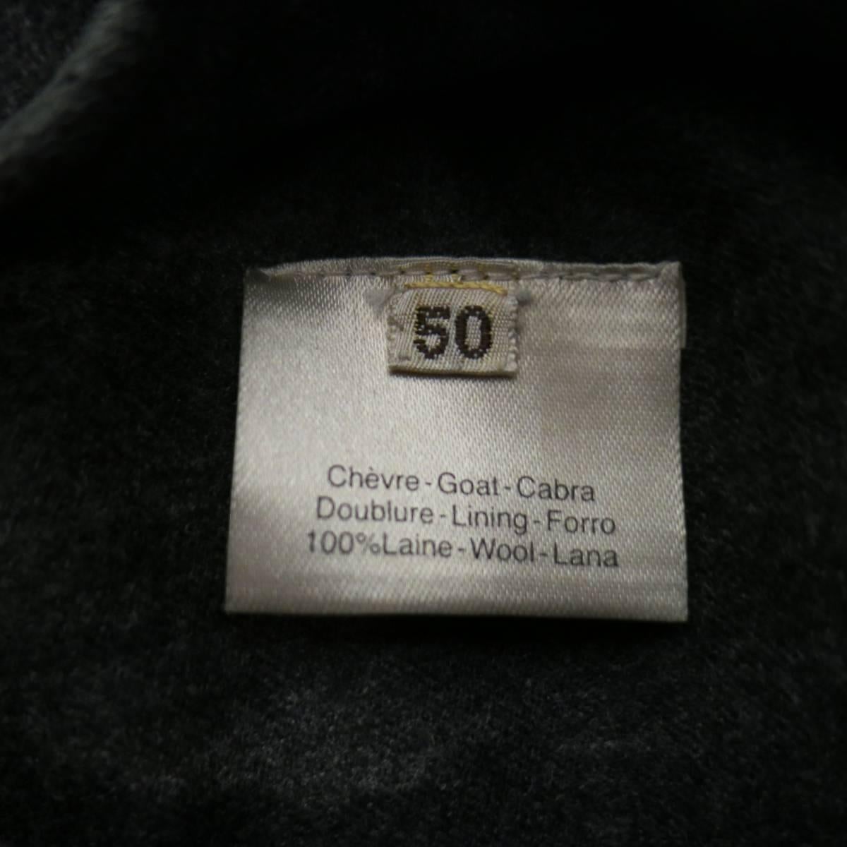 Men's HERMES 40 Charcoal Goat Suede High Neck Raglan Sleeve Bomber Jacket 1