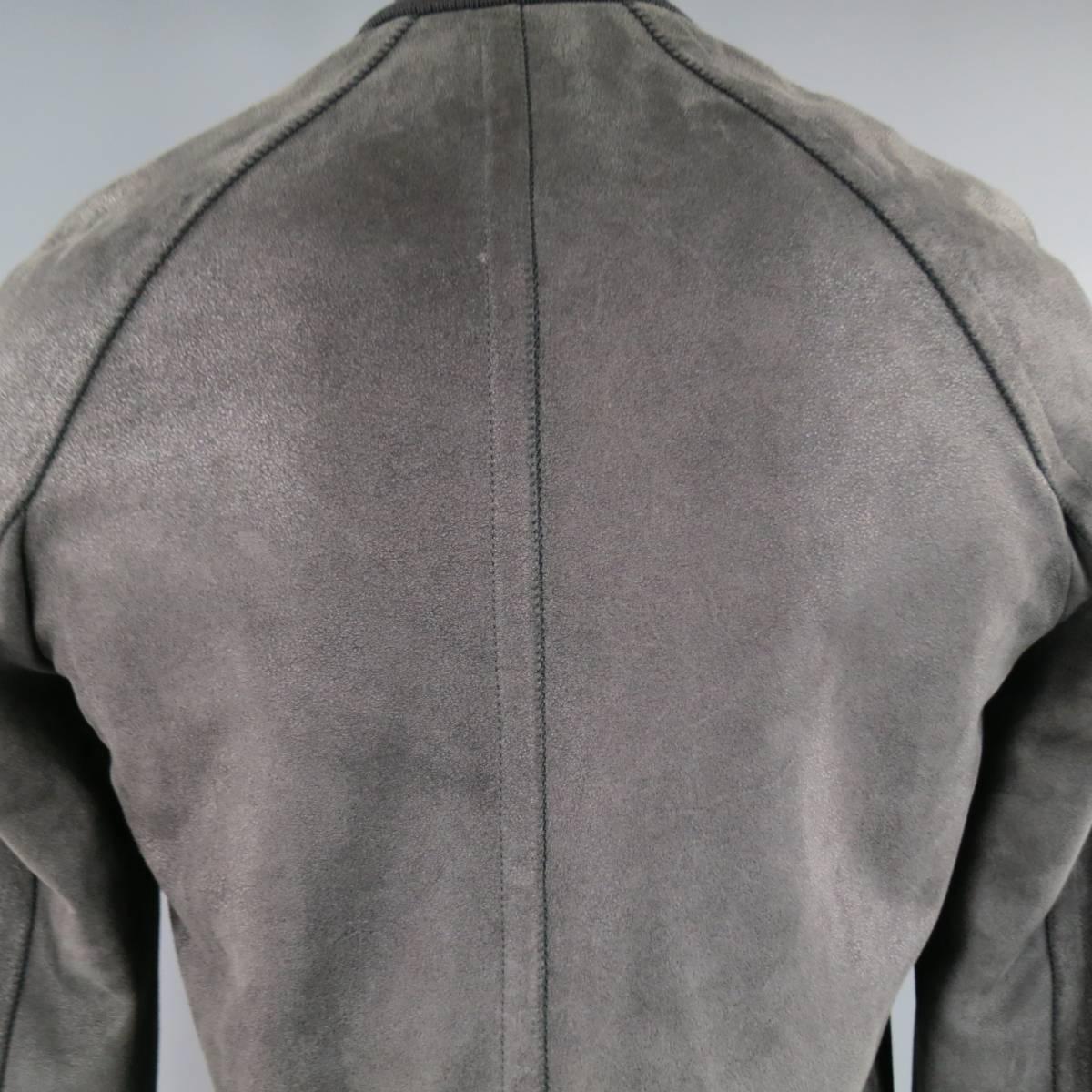 raglan sleeve leather jacket