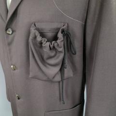 Men's GIULIANO FUJIWARA 44 Oversized Brown Wool Drawstring Pocket Sport Coat