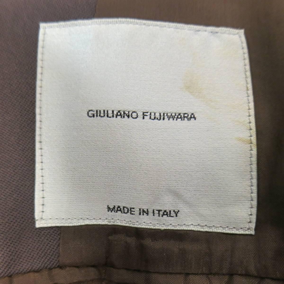 Men's GIULIANO FUJIWARA 44 Oversized Brown Wool Drawstring Pocket Sport Coat 3