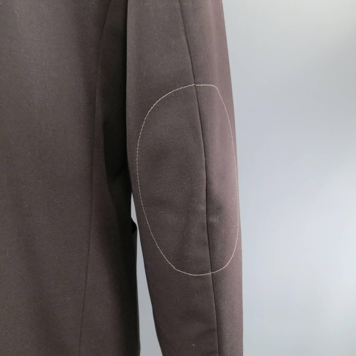 Men's GIULIANO FUJIWARA 44 Oversized Brown Wool Drawstring Pocket Sport Coat 1