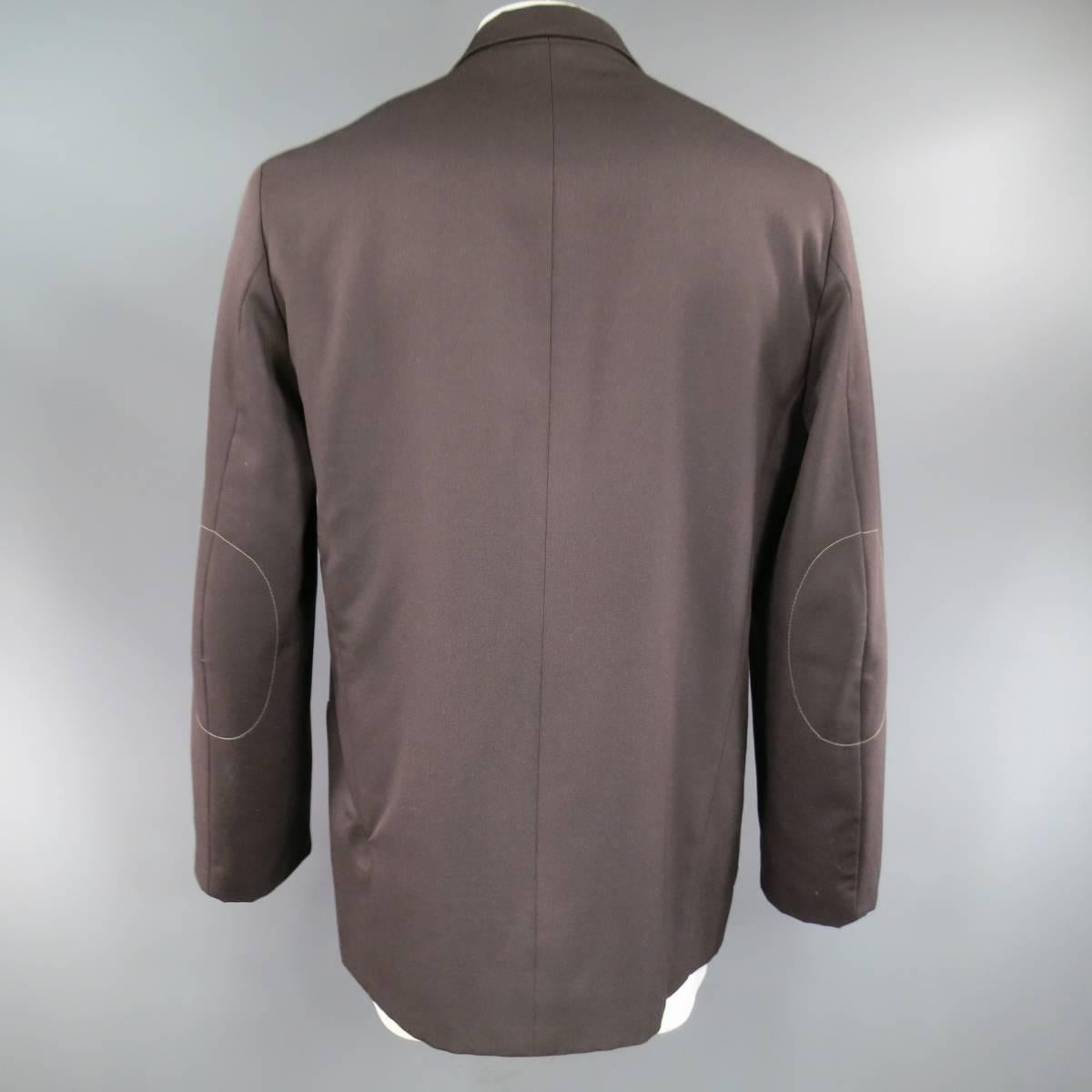 Men's GIULIANO FUJIWARA 44 Oversized Brown Wool Drawstring Pocket Sport Coat 2