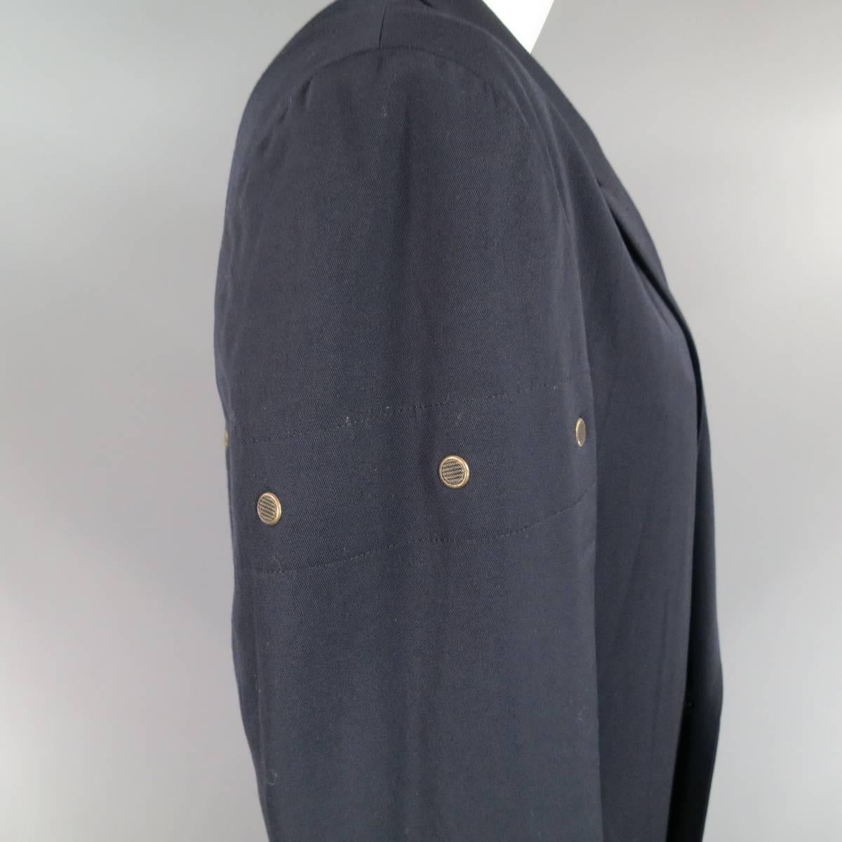 Men's Yohji Yamamoto Navy Oversized Peak Lapel Double Breasted Vented Sport Coat