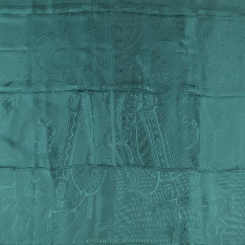 HERMES Abyss Green Silk Jacquard Foulard Brides de Gala Scarf In New Condition In San Francisco, CA