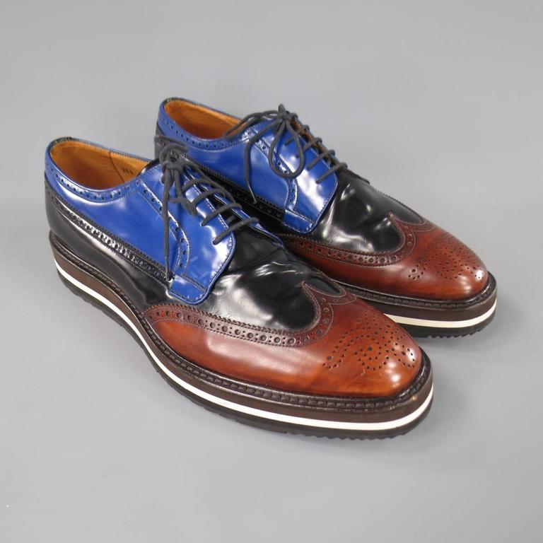 Prada mens top platform brogues