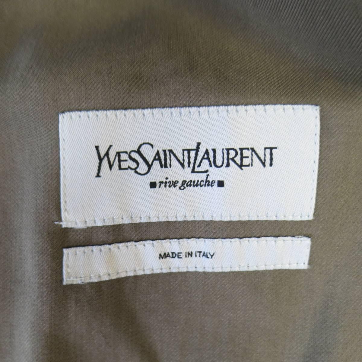 Men's YVES SAINT LAURENT 40 Taupe Cotton / Silk Patch Pocket Safari Jacket 2