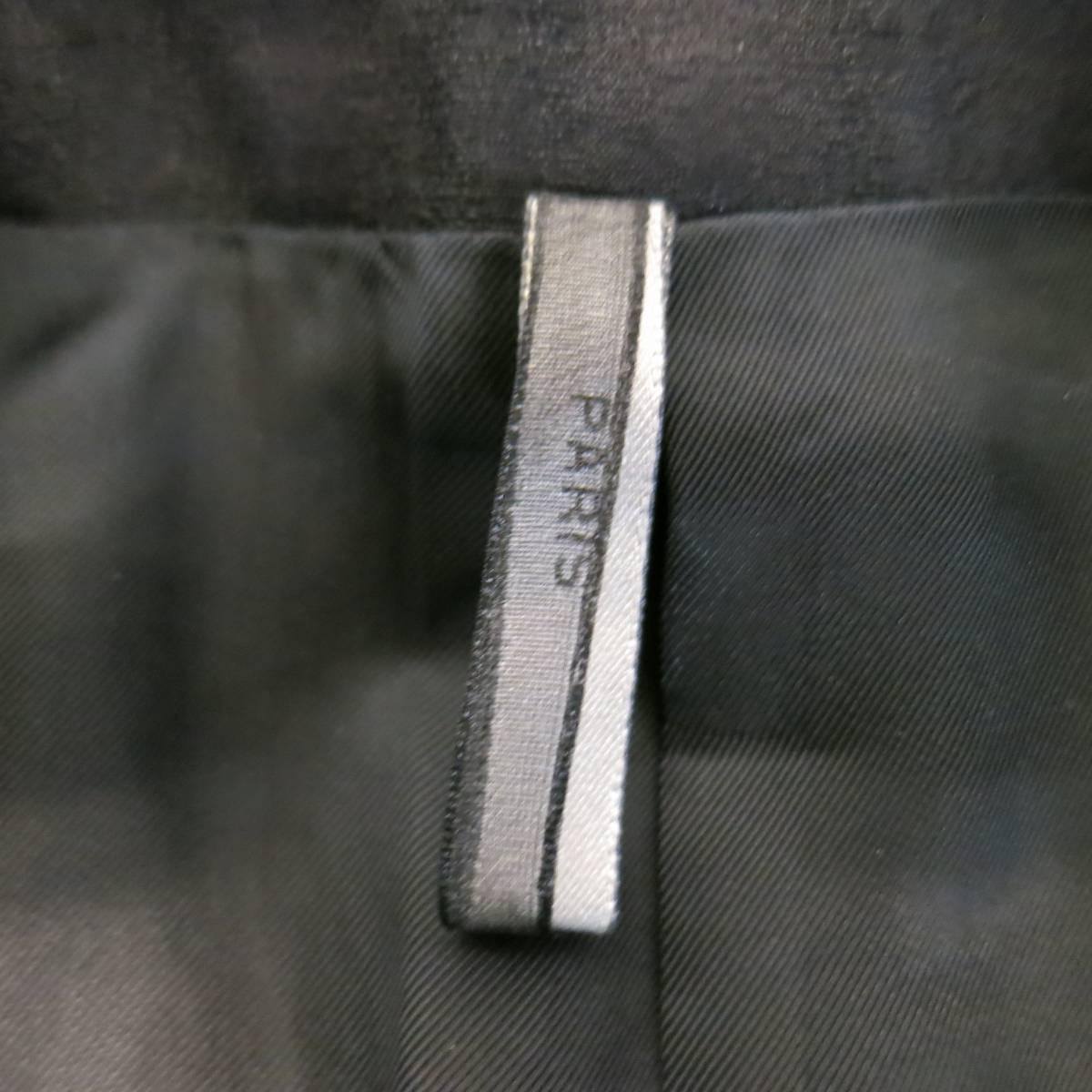 Men's DIOR HOMME by HEDI SLIMANE 36 Black Satin Striped Wool / Silk Sport Coat 4