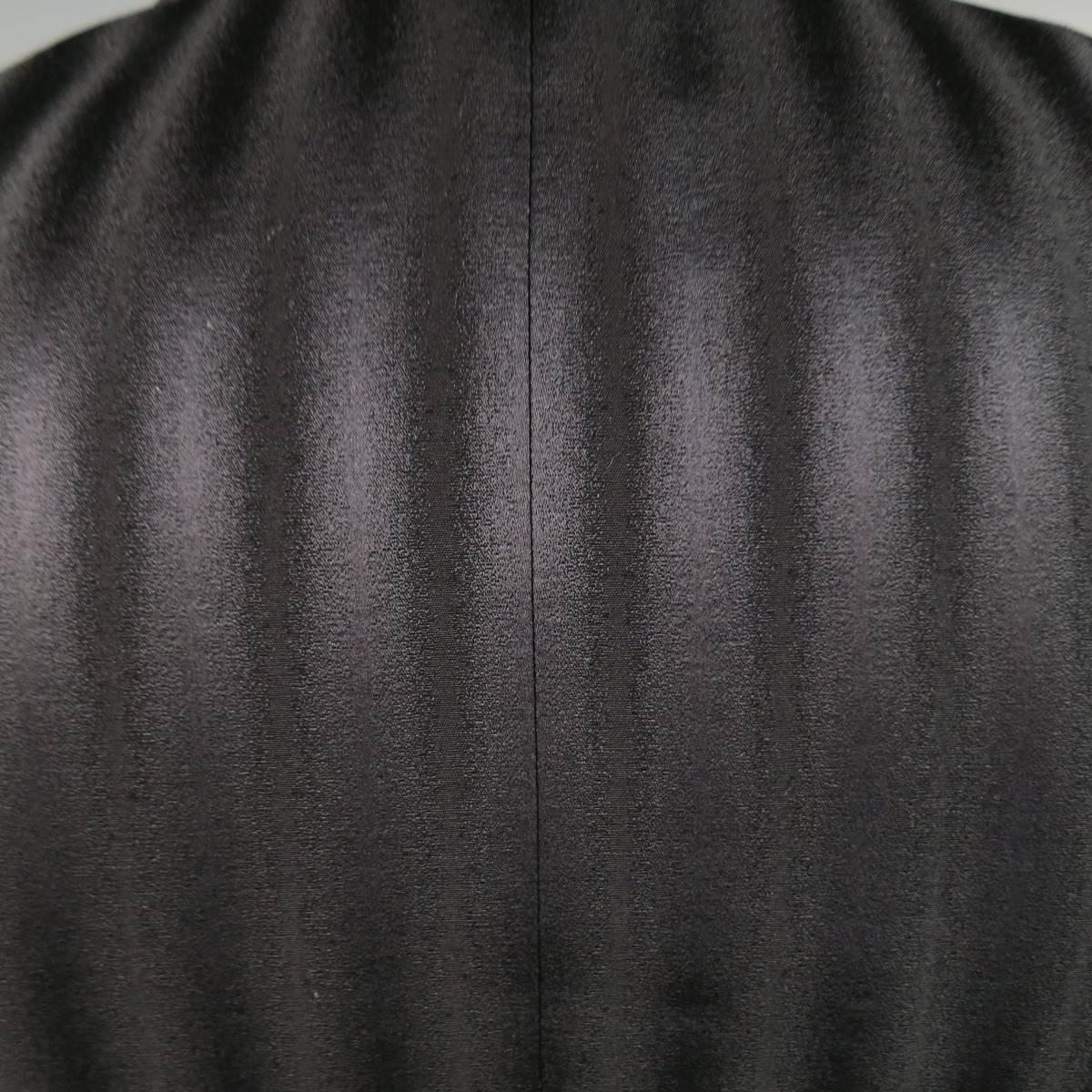 Men's DIOR HOMME by HEDI SLIMANE 36 Black Satin Striped Wool / Silk Sport Coat 3
