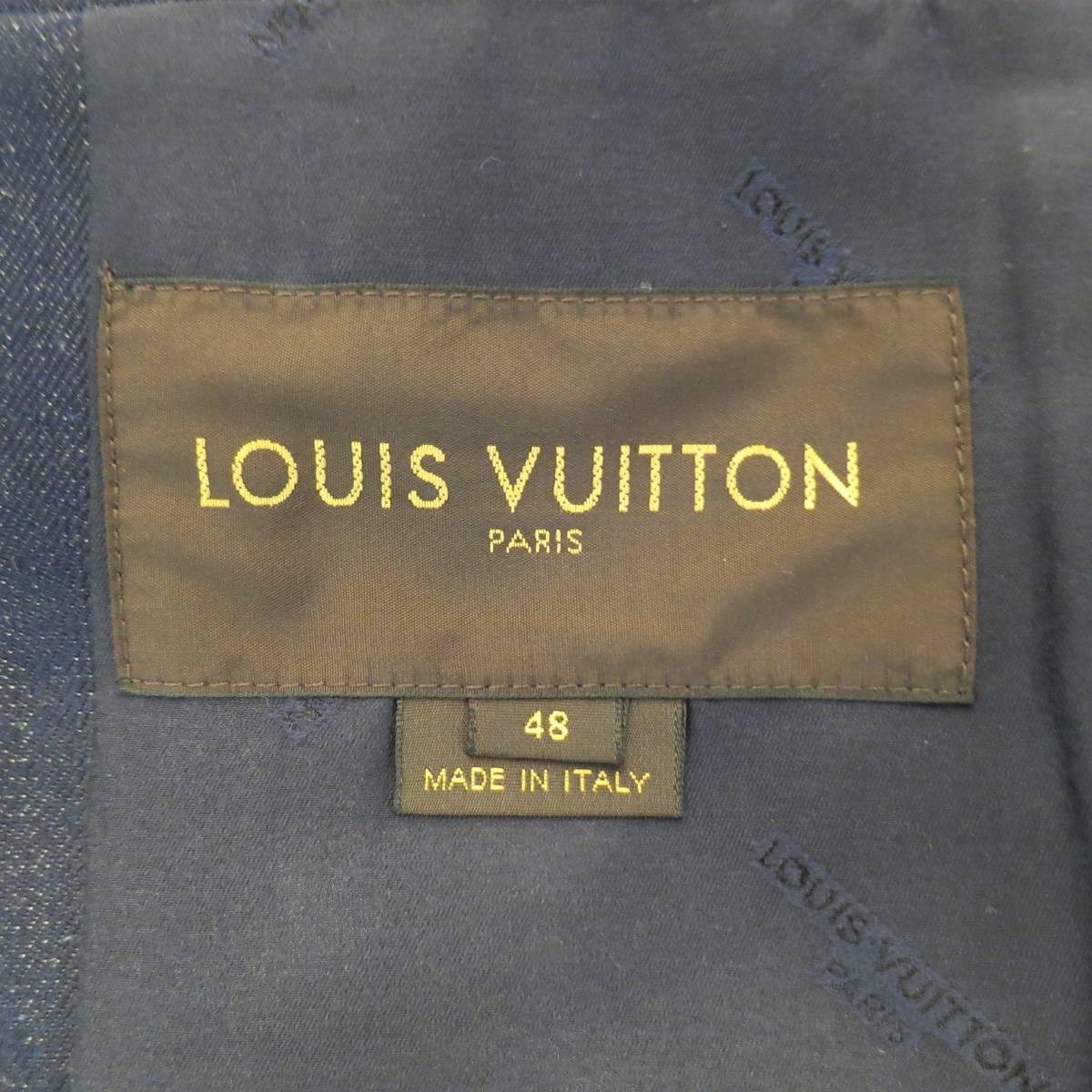 Men's LOUIS VUITTON Sport Coat -  Size 38 Navy Silk / Linen Denim Safari  2