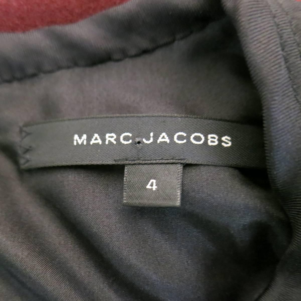 MARC JACOBS Size 4 Burgundy Sequin & Velvet Patchwork Cocktail Dress 2
