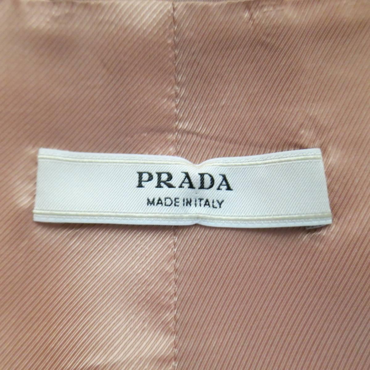PRADA Size 6 Rose Pink Silk Blend Taffeta Portrait Collar Trenchcoat 2