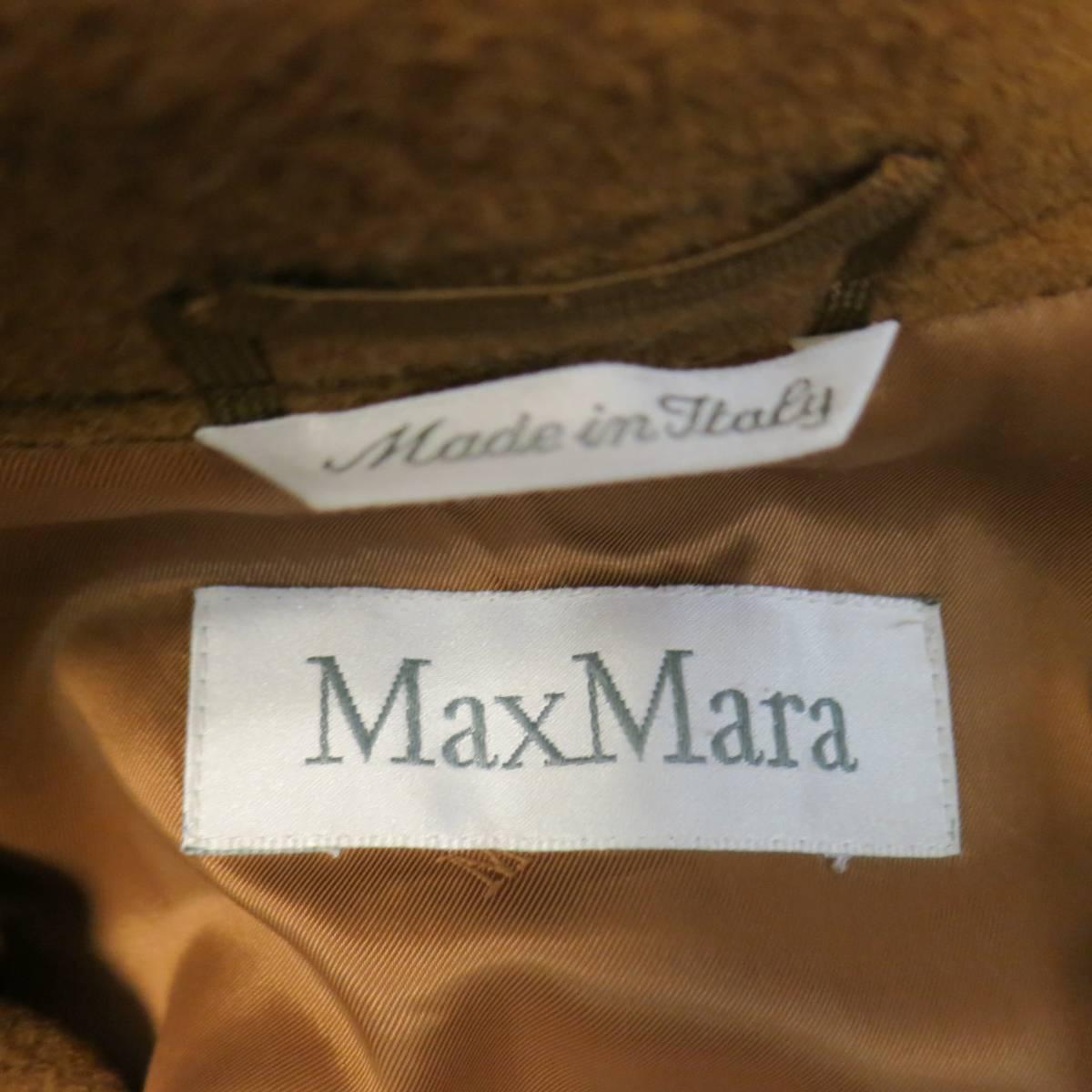 MAX MARA Size 6 Light Brown Virgin Wool/Cashmer Top Stitch Long Coat 2