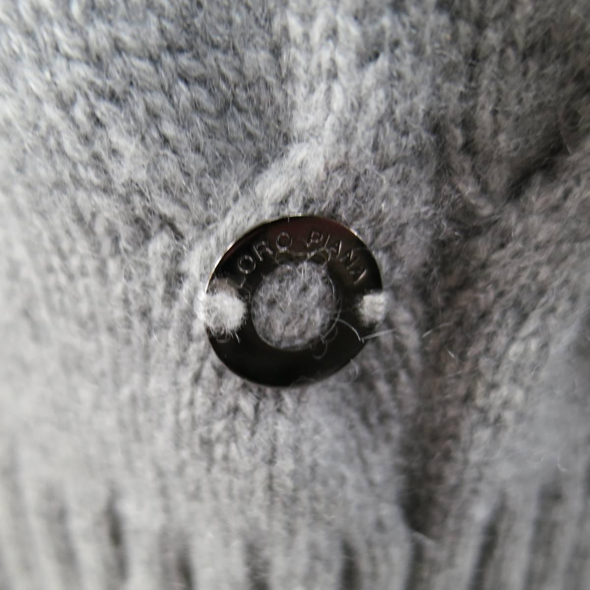 LORO PIANA Size L Grey Cashmere Textured Knit Cowl Neck Dress 1
