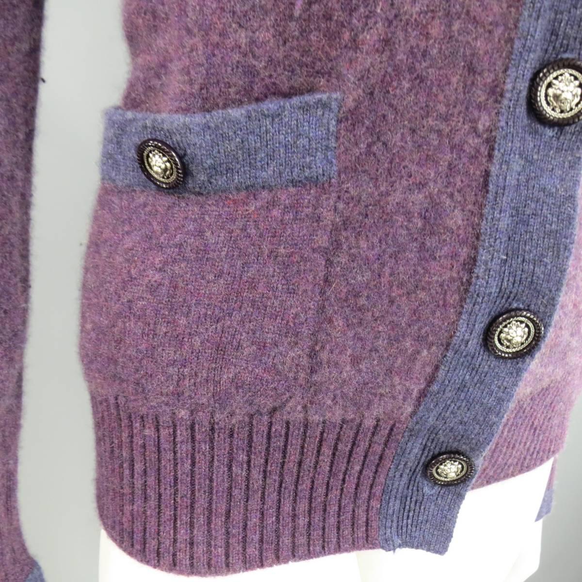 cashmere cardigan purple