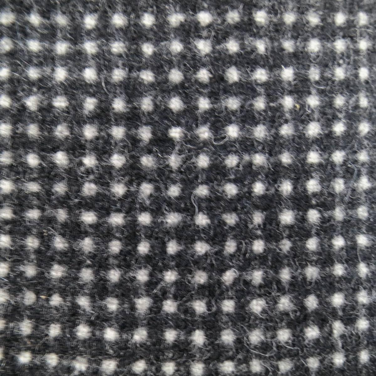 MARC JACOBS Size 8 Charcoal Nailhead Dot Black Velvet Pleated Wool Midi Skirt 4