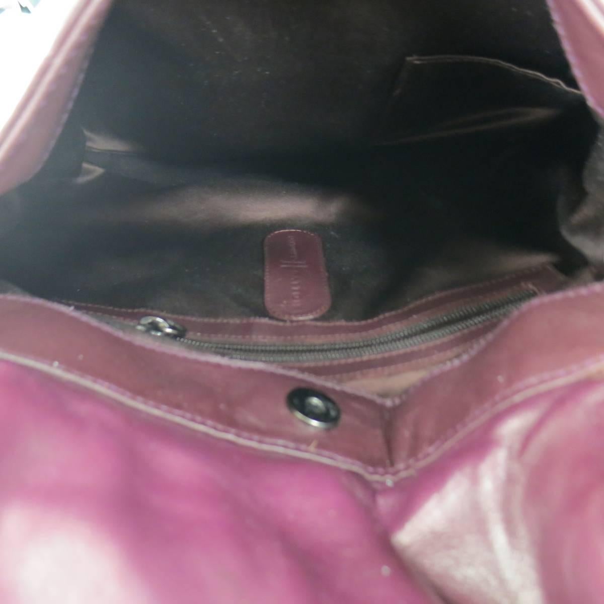 ARNOLDO BATTOIS Plum Leather Layered Cherub Sadle Shoulder Bag 4