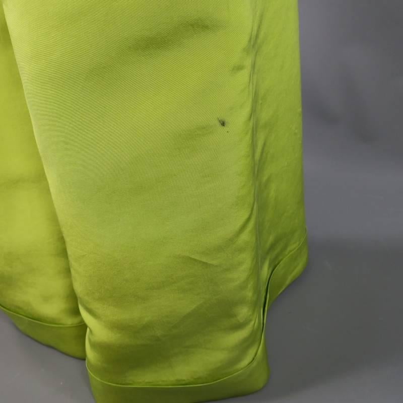 OSCAR DE LA RENTA Size 8 Light Green Silk Dramatic Wide Leg Dress Pants 2