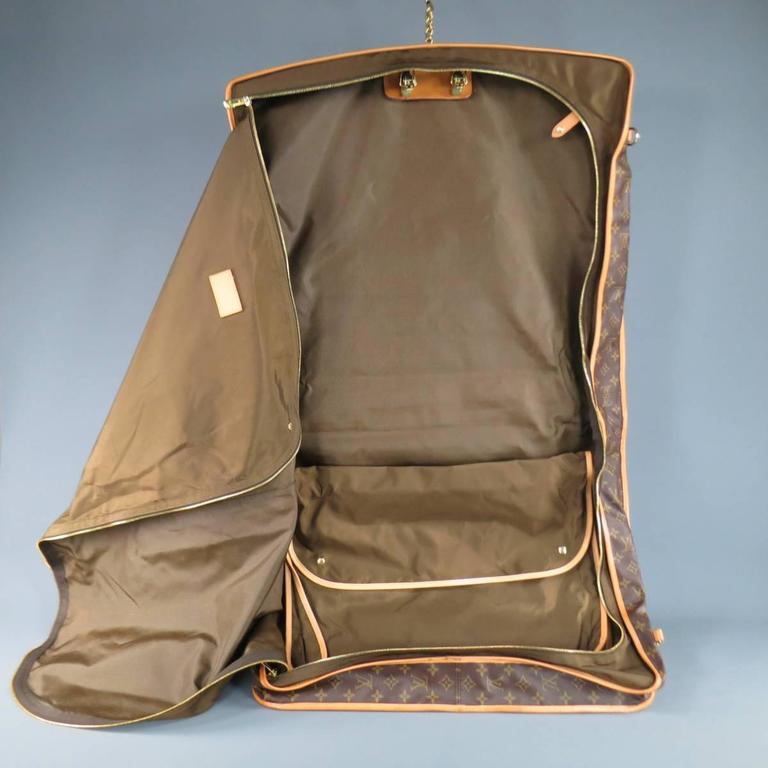 Vintage LOUIS VUITTON Brown Monogram Canvas Travel Garment Bag at 1stdibs
