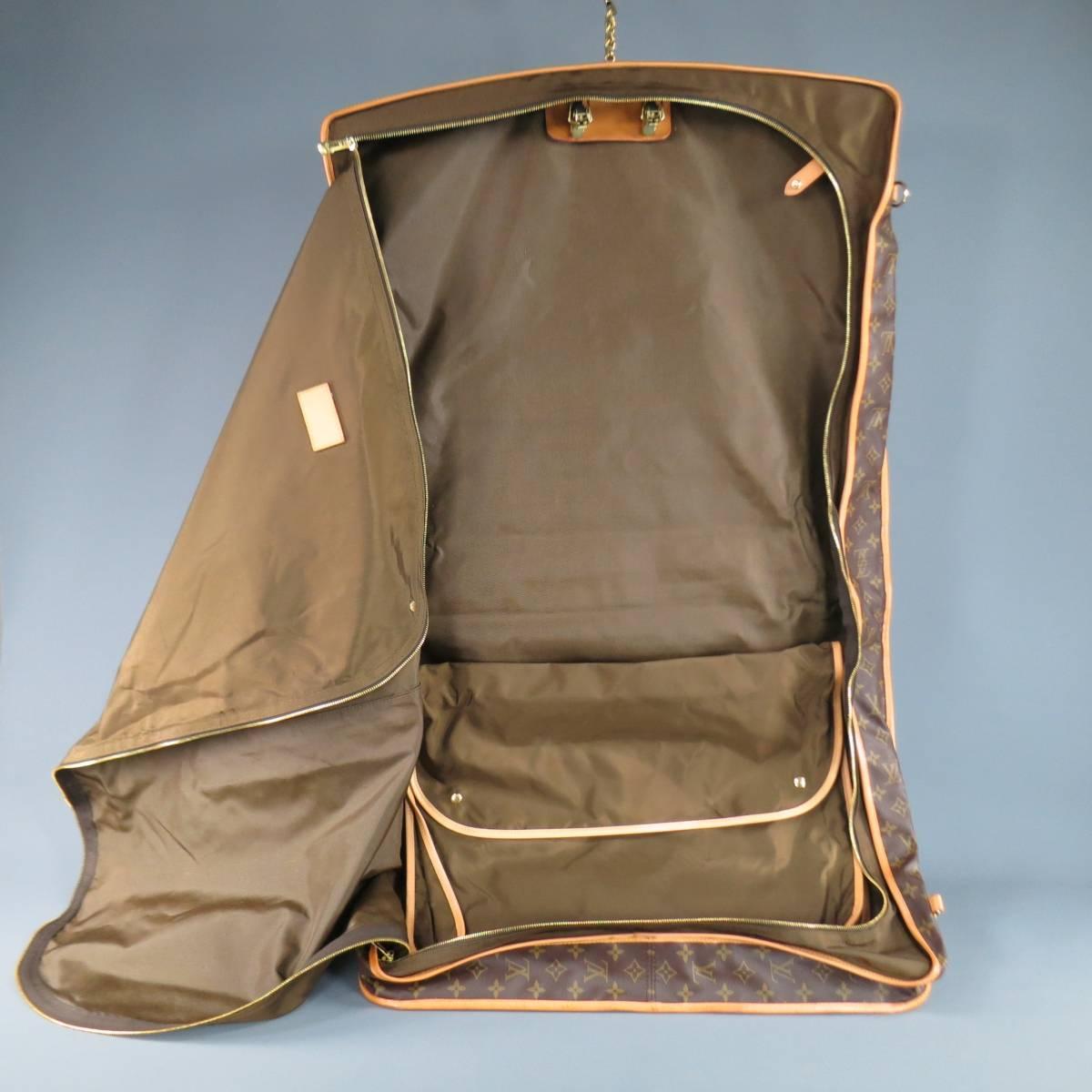 Vintage LOUIS VUITTON Brown Monogram Canvas Travel Garment Bag In Fair Condition In San Francisco, CA