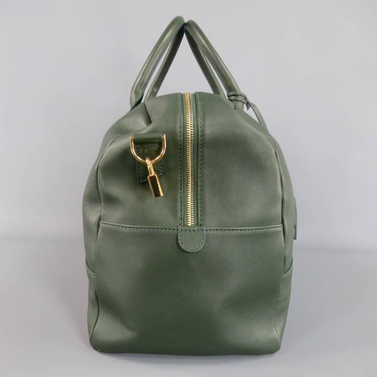 Gray WANT LES ESSENTIELS DE LA VIE Hunter Green Leather Shoulder Strap Duffle Bag