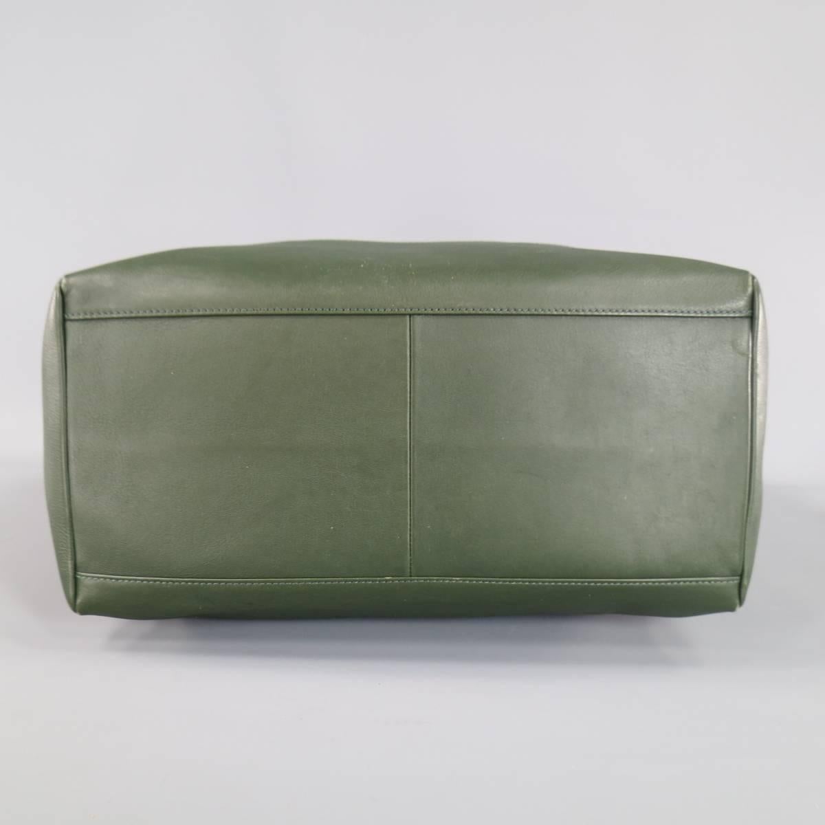 WANT LES ESSENTIELS DE LA VIE Hunter Green Leather Shoulder Strap Duffle Bag 1