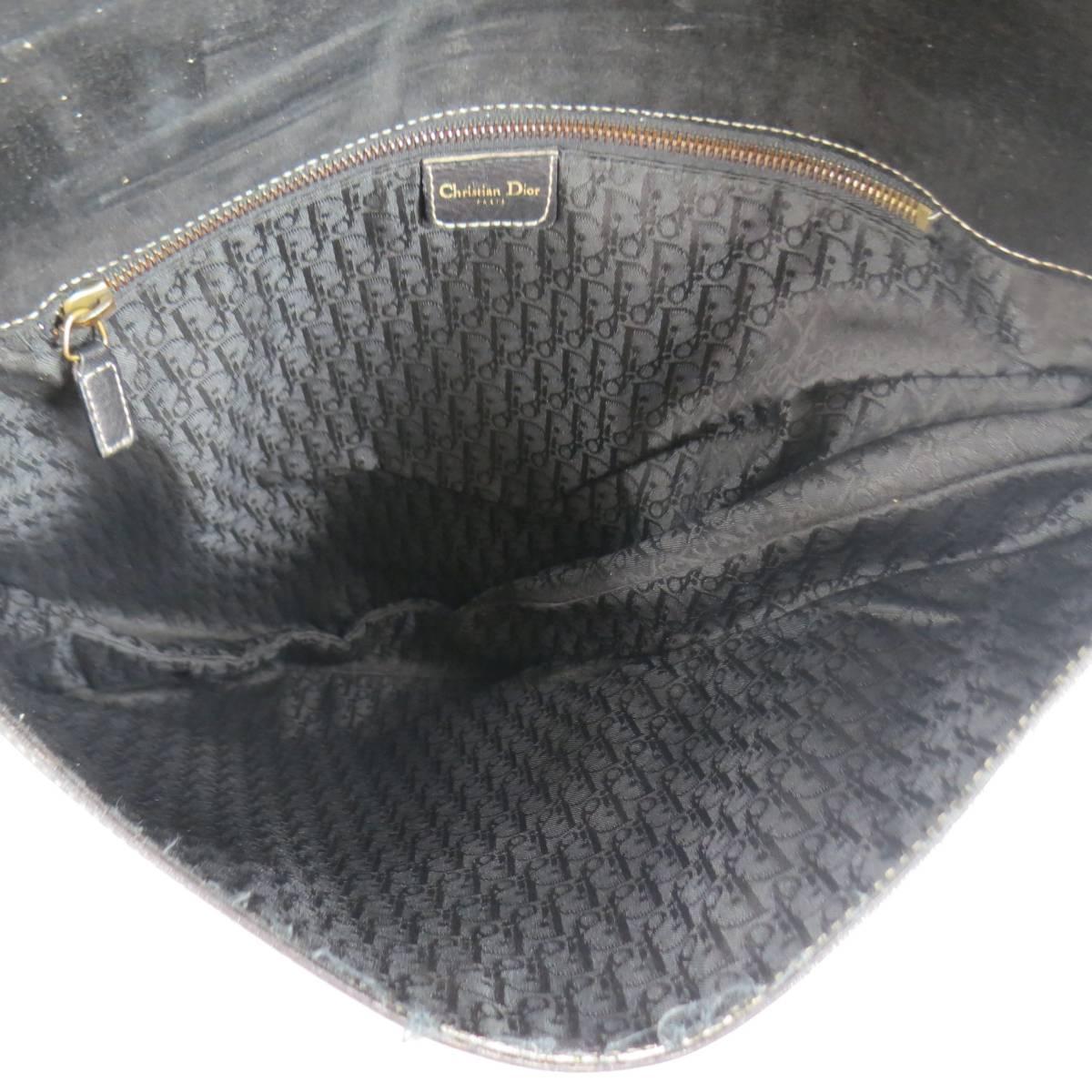 CHRISTIAN DIOR Black Leather Large Crossbody Saddle Bag 1