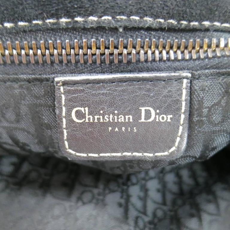 CHRISTIAN DIOR Black Leather Large Crossbody Saddle Bag at 1stDibs