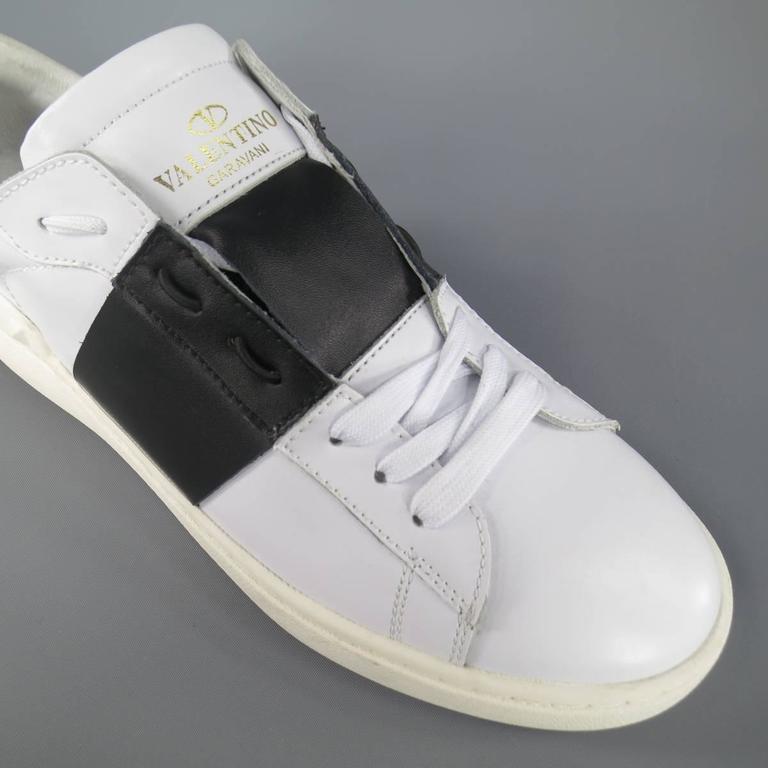 Men's VALENTINO Size 7 White and Black Leather Open Tie-Up laceless  Sneakers at 1stDibs | how to tie valentino sneakers, how to lace valentino  sneakers, how to lace up valentino sneakers