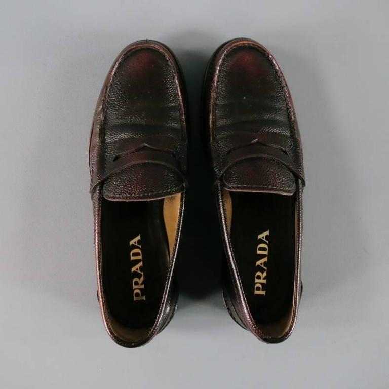 prada penny loafer brown
