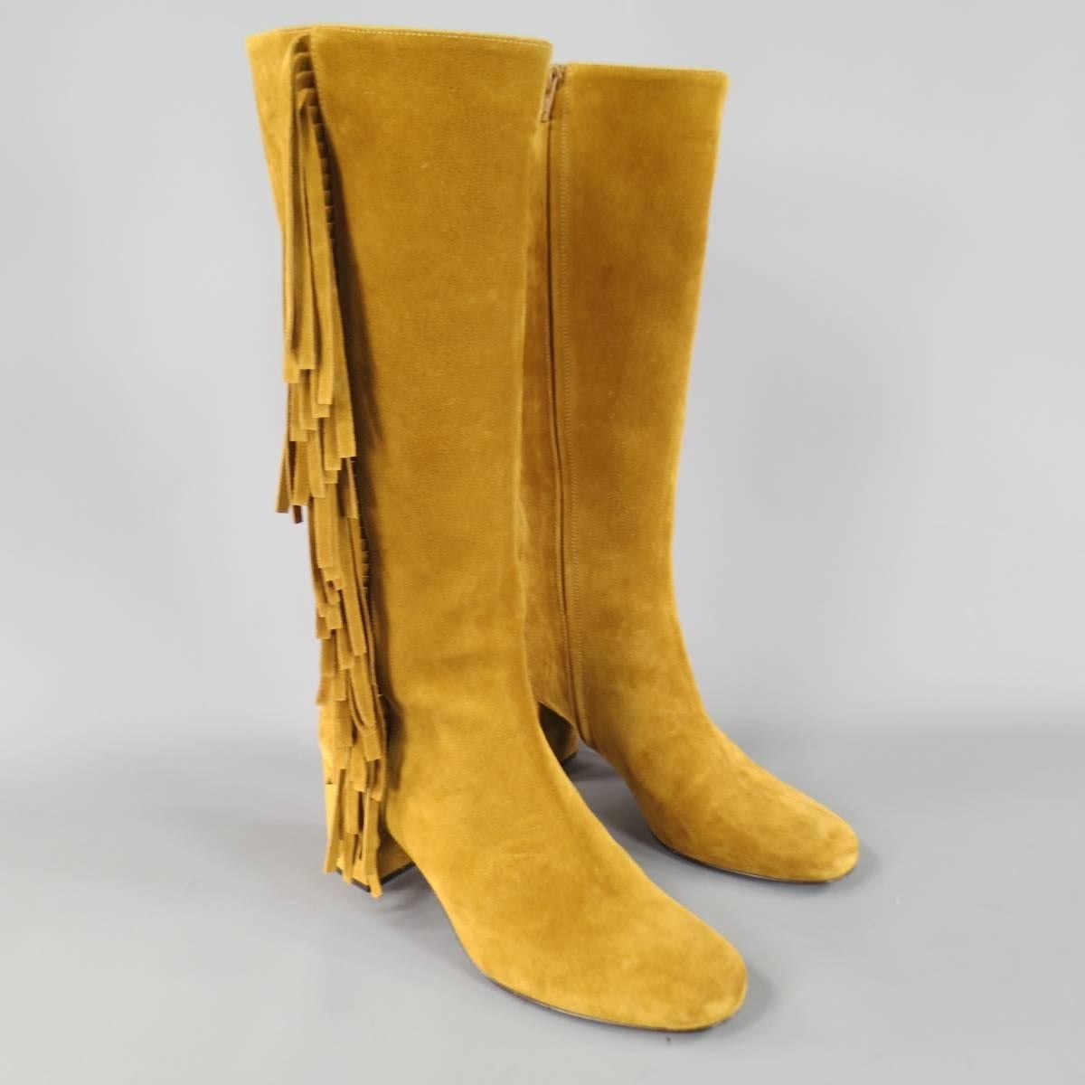 yellow fringe boots
