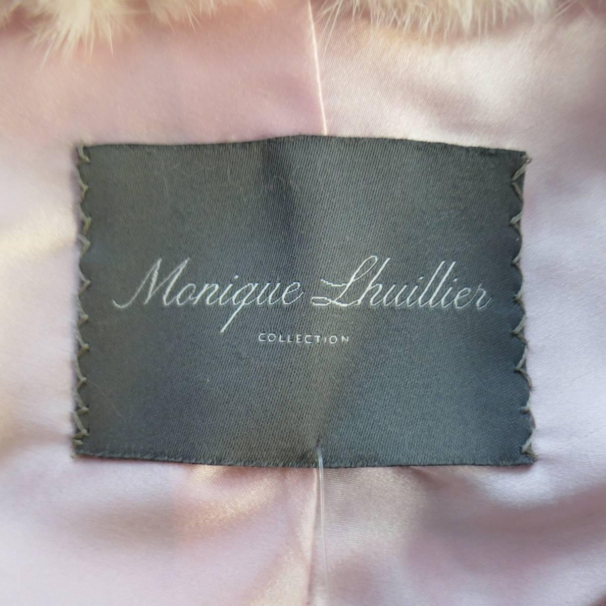 Women's MONIQUE LHUILLIER Size Dusty Rose Pink Mink Fur Wrap Stole