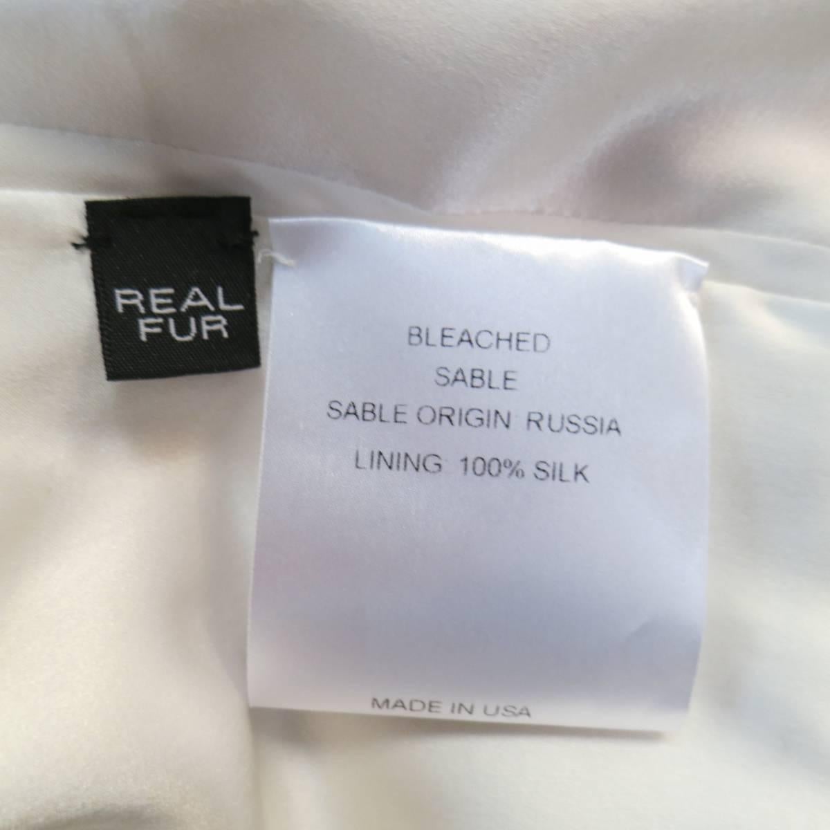 DENISS BASSO Size S Cream Sable Fur Cropped Vest 3