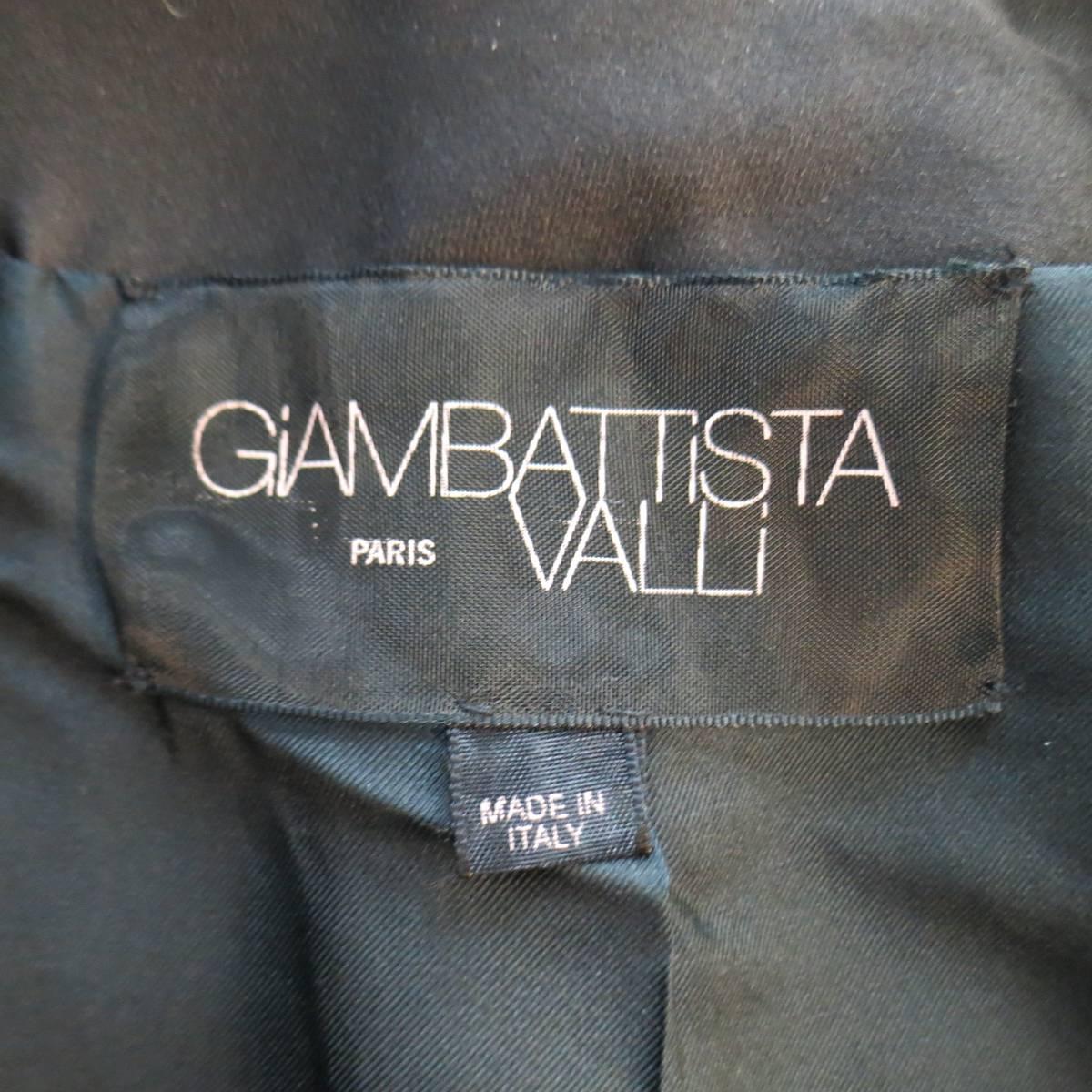 GIAMBATTISTA VALLI Size 4 Black Silk Blend 3/4 Sleeve Croped Jacket 2
