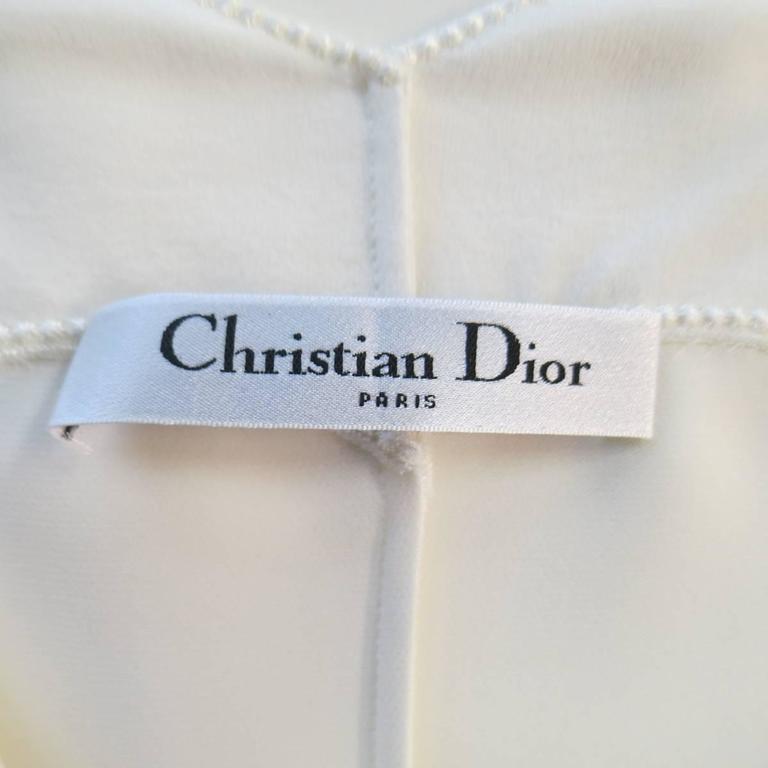CHRISTIAN DIOR Size 4 White Silk Scalloped Spring 2016 Slip Dress at ...
